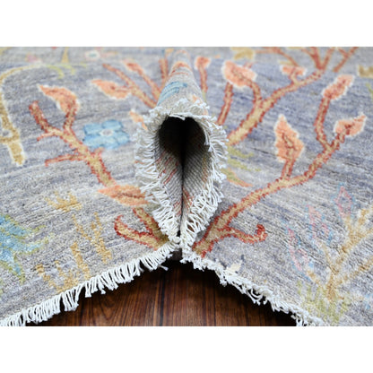 Oushak And Peshawar Wool Hand Knotted Rug Grey No Border 11.11X15.2 -O074546