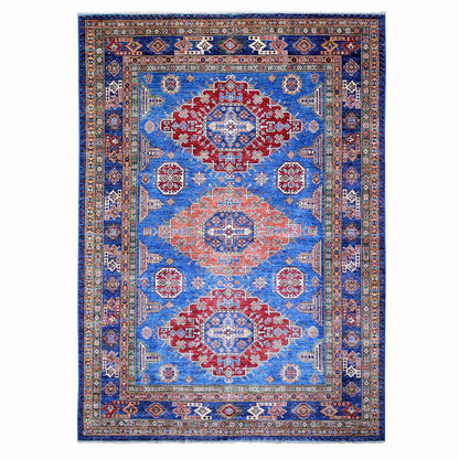 Kazak Wool Hand Knotted Rug Blue Blue 8.2X11.6 -O074548