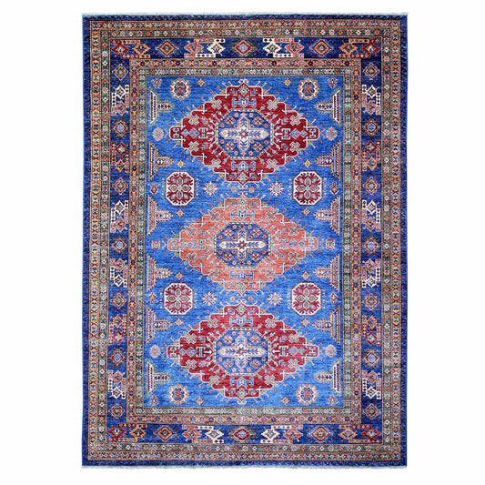 Kazak Wool Hand Knotted Rug Blue Blue 8.2X11.6 -O074548
