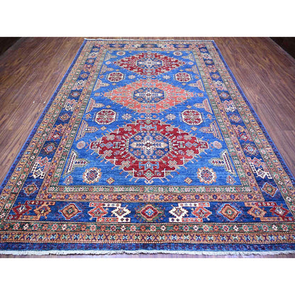 Kazak Wool Hand Knotted Rug Blue Blue 8.2X11.6 -O074548