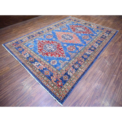 Kazak Wool Hand Knotted Rug Blue Blue 8.2X11.6 -O074548