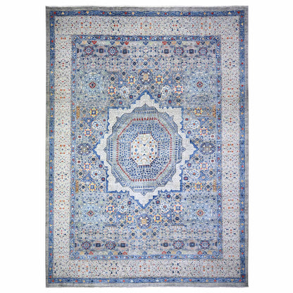 Mamluk Wool Hand Knotted Rug Grey Gentle Gray 11.9X16.1 -O074556