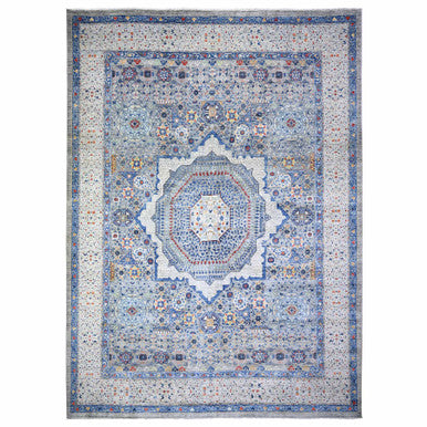 Mamluk Wool Hand Knotted Rug Grey Gentle Gray 11.9X16.1 -O074556