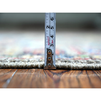 Oushak And Peshawar Wool Hand Knotted Rug Grey Gray 4.1X9.8 -O074560