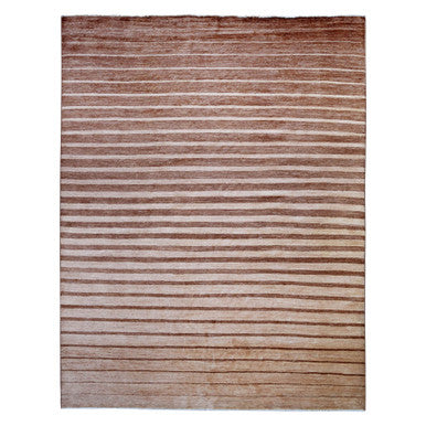 Modern and Contemporary Wool Hand Knotted Rug Brown No Border 8.0X10.0 -O074563