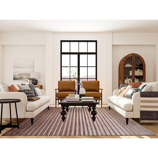 Modern and Contemporary Wool Hand Knotted Rug Brown No Border 8.0X10.0 -O074563