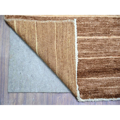 Modern and Contemporary Wool Hand Knotted Rug Brown No Border 8.0X10.0 -O074563