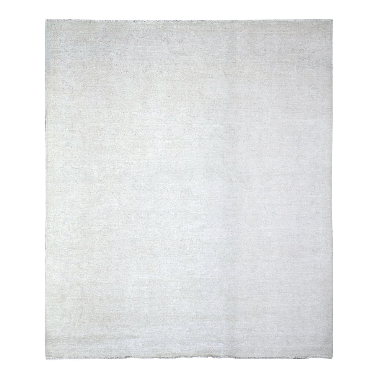 Gray 8'1" x 9'5" Oushak And Peshawar Hand knotted Wool Rug - Sku: O074575