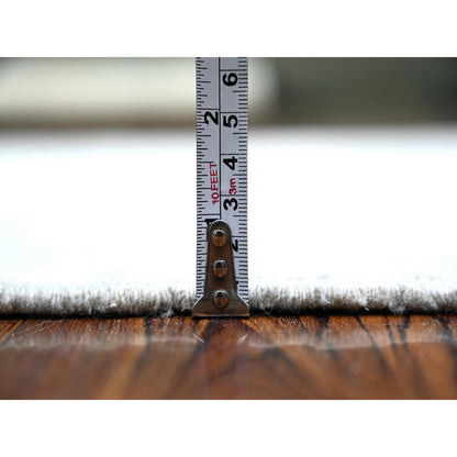 Oushak And Peshawar Wool Hand Knotted Rug Grey Cinereous Gray 3.9X9.7 -O074576