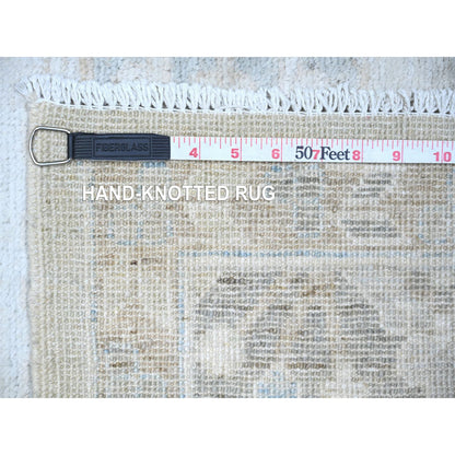 Oushak And Peshawar Wool Hand Knotted Rug Grey Gray 3.1X12.1 -O074581