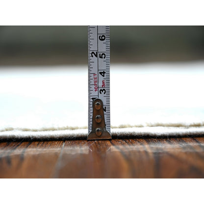 Oushak And Peshawar Wool Hand Knotted Rug Ivory Silver 2.8X10.8 -O074583