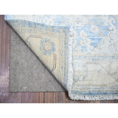 Oushak And Peshawar Wool Hand Knotted Rug Blue Blue 2.6X16.2 -O074584