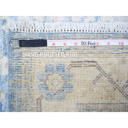 Oushak And Peshawar Wool Hand Knotted Rug Blue Blue 2.6X16.2 -O074584