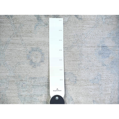 Oushak And Peshawar Wool Hand Knotted Rug Ivory Gentle Gray 2.7X11.9 -O074586