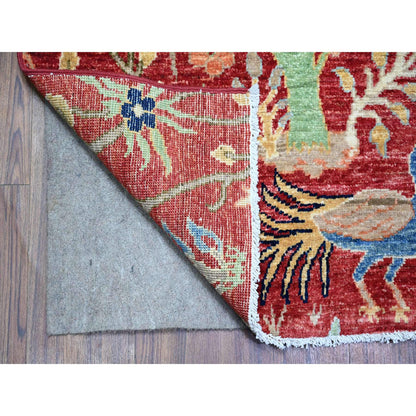 Oushak And Peshawar Wool Hand Knotted Rug Red No Border 8.2X10.1 -O074587