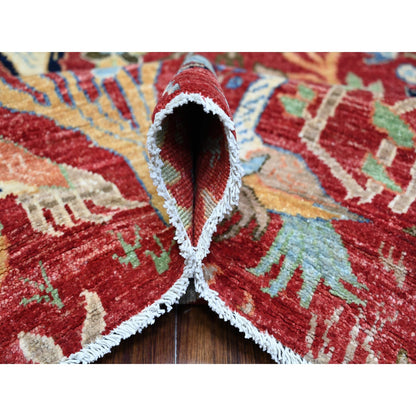 Oushak And Peshawar Wool Hand Knotted Rug Red No Border 8.2X10.1 -O074587