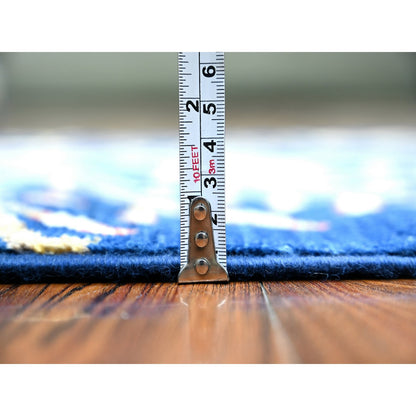 Oushak And Peshawar Wool Hand Knotted Rug Blue No Border 2.10X7.10 -O074598