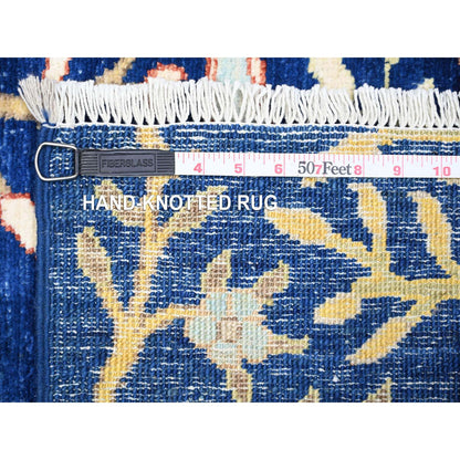 Oushak And Peshawar Wool Hand Knotted Rug Blue No Border 2.10X7.10 -O074598