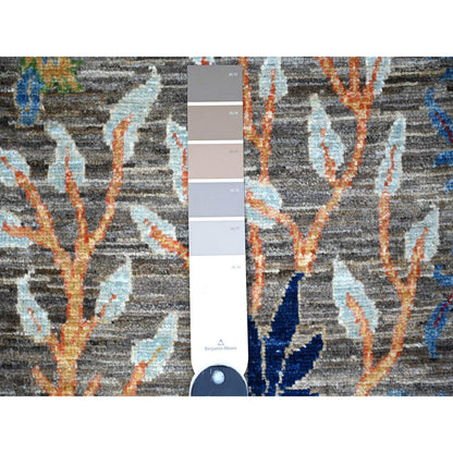 Oushak And Peshawar Wool Hand Knotted Rug Grey No Border 3.0X5.0 -O074599