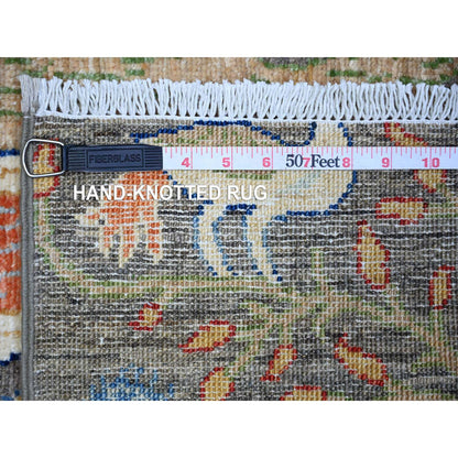 Oushak And Peshawar Wool Hand Knotted Rug Grey No Border 3.0X5.0 -O074599