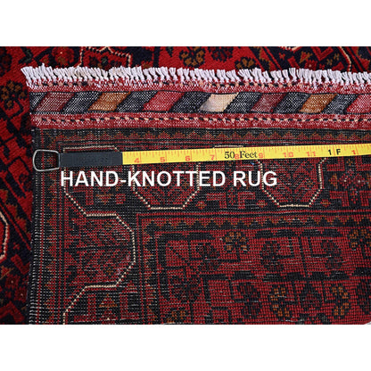 Tribal & Geometric Wool Hand Knotted Rug Red 1.9x4.11 -O0745