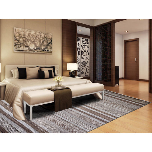 Modern and Contemporary Wool Hand Knotted Rug Brown No Border 9.0X11.8 -O074603