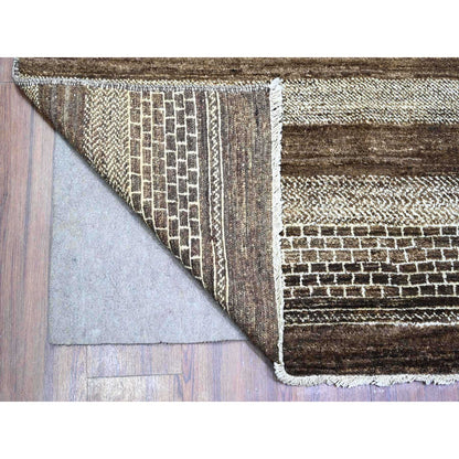 Modern and Contemporary Wool Hand Knotted Rug Brown No Border 9.0X11.8 -O074603