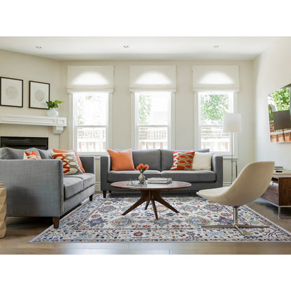 Oushak And Peshawar Wool Hand Knotted Rug Grey Gray 8.0X9.8 -O074611