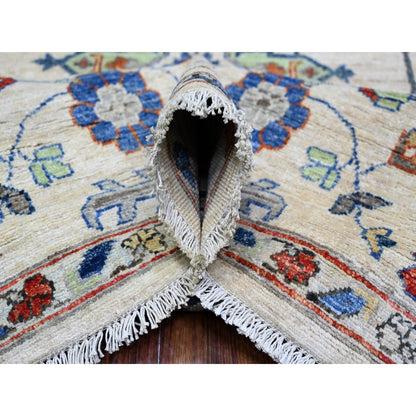 Oushak And Peshawar Wool Hand Knotted Rug Grey Gray 8.0X9.8 -O074611