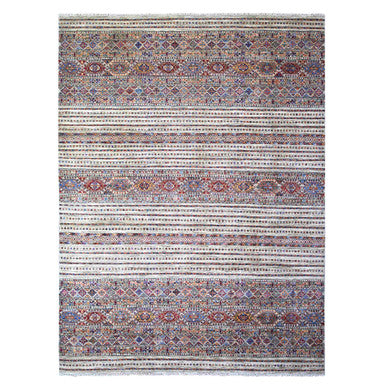Kazak Wool Hand Knotted Rug Ivory No Border 8.10X11.10 -O074619