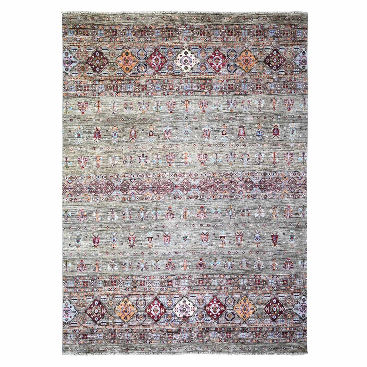 Gray 8'6" x 11'8" Kazak Hand knotted Wool Rug - Sku: O074621