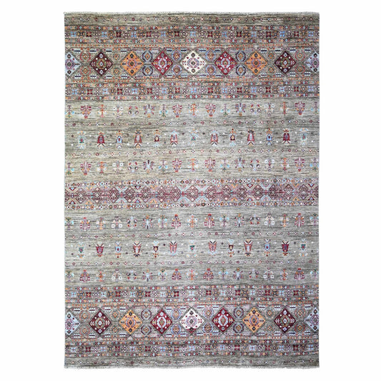 Kazak Wool Hand Knotted Rug Grey No Border 8.6X11.8 -O074621