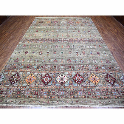 Kazak Wool Hand Knotted Rug Grey No Border 8.6X11.8 -O074621