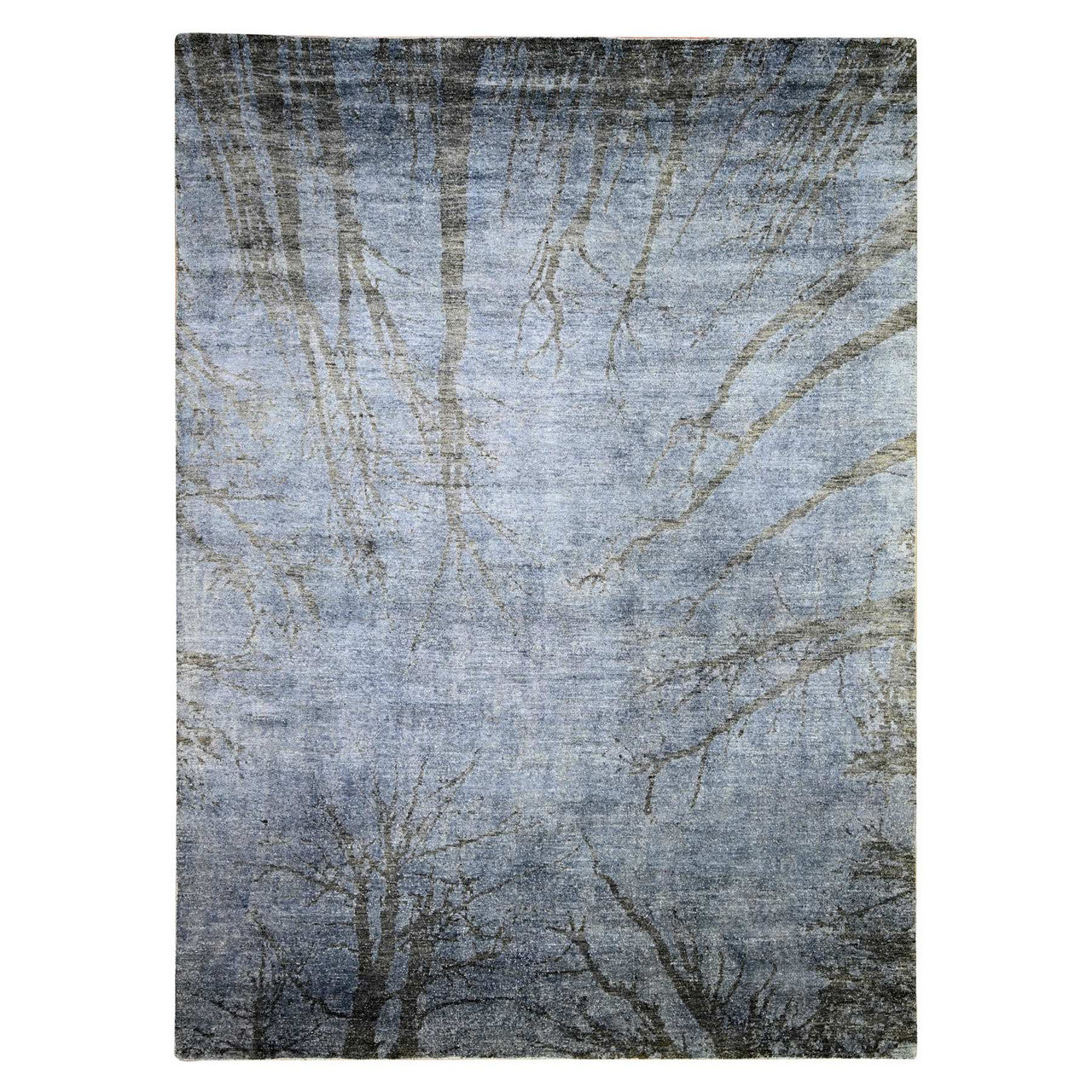 Gray 8'10" x 12'1" Modern and Contemporary Hand knotted Wool Rug - Sku: O074629