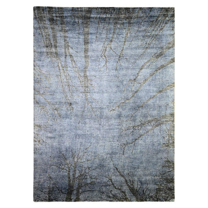 Modern and Contemporary Wool Hand Knotted Rug Grey No Border 8.10X12.1 -O074629