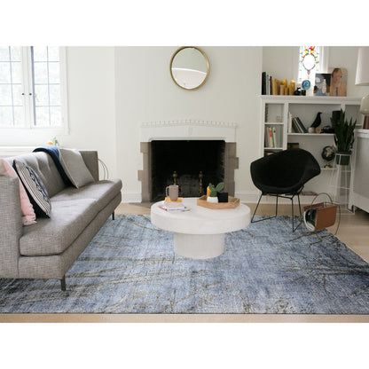 Modern and Contemporary Wool Hand Knotted Rug Grey No Border 8.10X12.1 -O074629