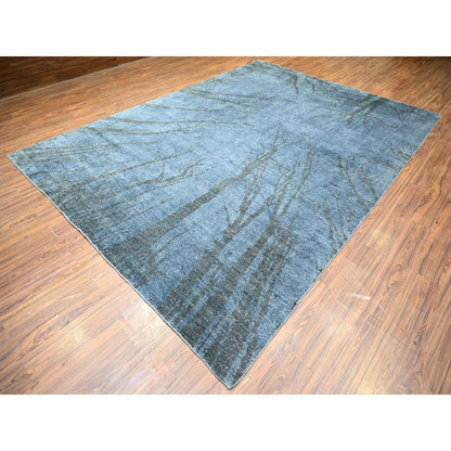 Modern and Contemporary Wool Hand Knotted Rug Grey No Border 8.10X12.1 -O074629