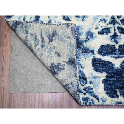 Modern and Contemporary Wool Hand Knotted Rug Blue No Border 7.10X10.2 -O074630