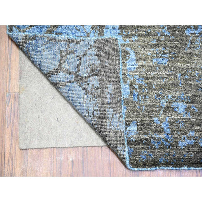 Modern and Contemporary Wool Hand Knotted Rug Blue No Border 7.10X10.0 -O074631
