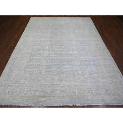 Khotan and Samarkand Wool Hand Knotted Rug Grey Gray 7.11X9.10 -O074640