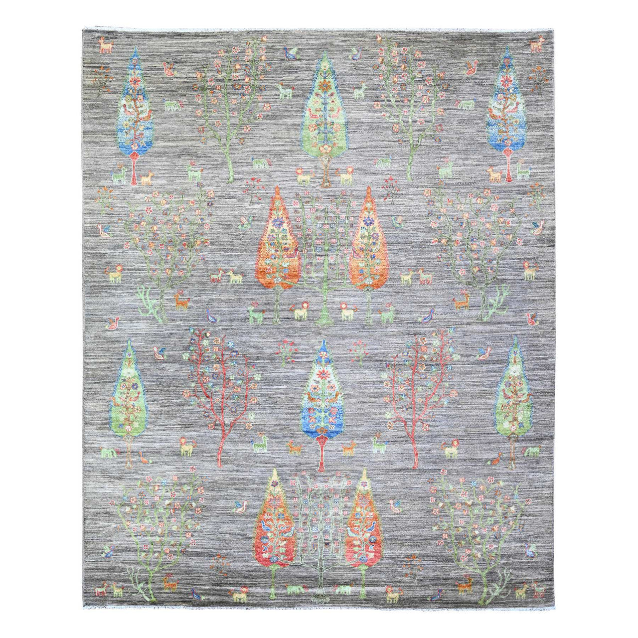 Gray 7'11" x 9'5" Transitional Hand knotted Wool Rug - Sku: O074644