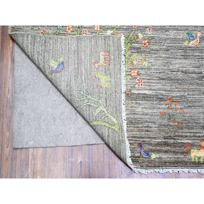 Transitional Wool Hand Knotted Rug Grey No Border 7.11X9.5 -O074644