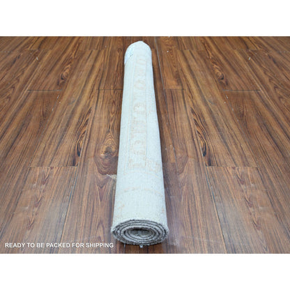 Oushak And Peshawar Wool Hand Knotted Rug Ivory White 3.1X5.0 -O074650