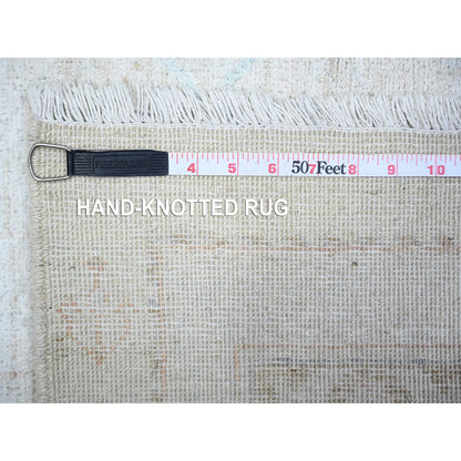 Oushak And Peshawar Wool Hand Knotted Rug Ivory White 3.1X5.0 -O074650
