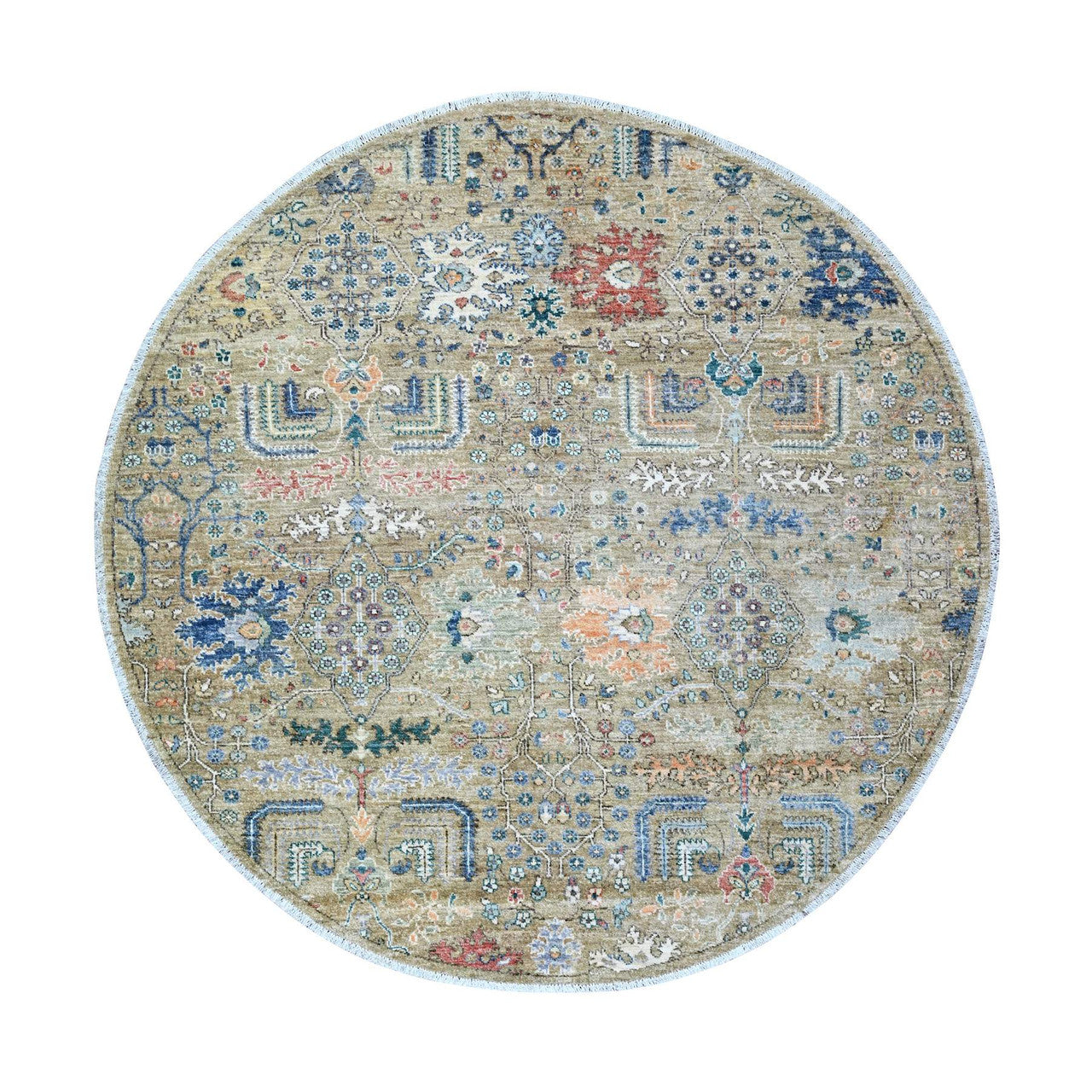 Gray 6'1" x 6'2" Tribal & Geometric Hand knotted Wool Rug - Sku: O074653