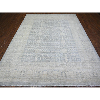 Khotan and Samarkand Wool Hand Knotted Rug Grey Gray 8.2X10.0 -O074659