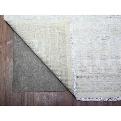 Khotan and Samarkand Wool Hand Knotted Rug Ivory Ivory 7.10X9.5 -O074667