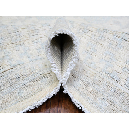 Khotan and Samarkand Wool Hand Knotted Rug Ivory Ivory 7.10X9.5 -O074667