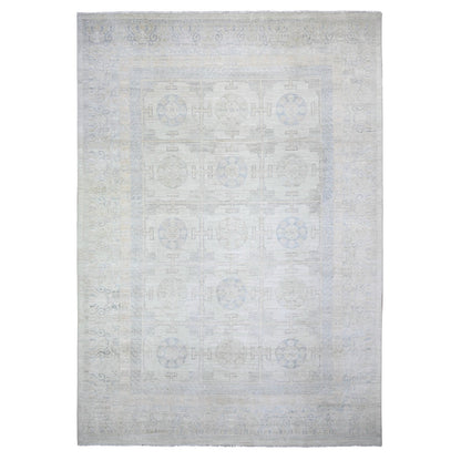 Oushak And Peshawar Wool Hand Knotted Rug Grey Silver Chalice  10.0X14.4 -O074668