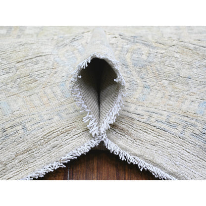 Oushak And Peshawar Wool Hand Knotted Rug Grey Silver Chalice  10.0X14.4 -O074668